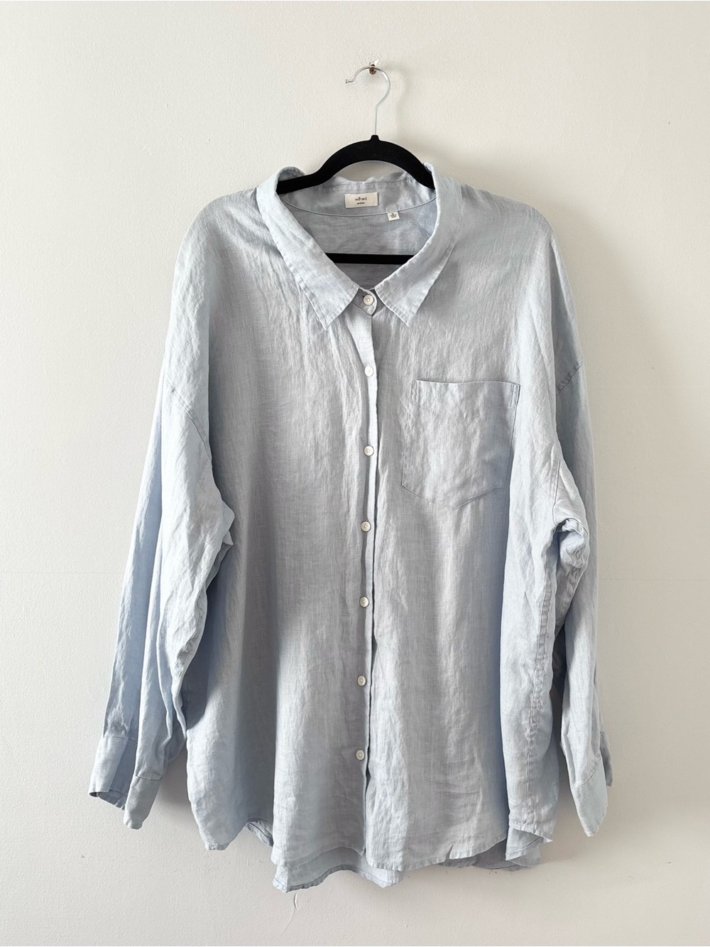 Wilfred Reminisce Relaxed Linen Shirt Long Sleeve Button-Up Oversized Aritzia - Picture 4 of 9